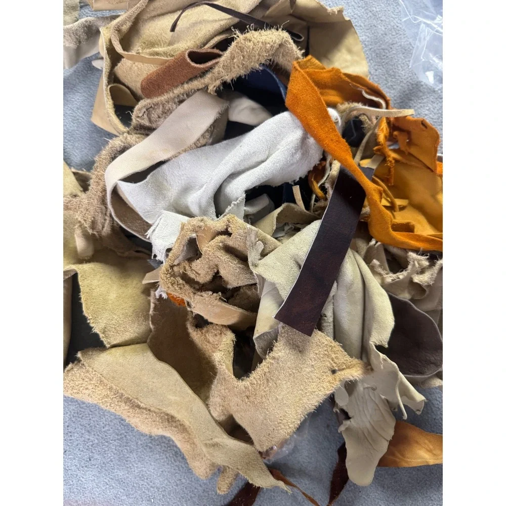 Genuine Leather and Suede Scraps Earth Tone Remnants 15.5 OZ